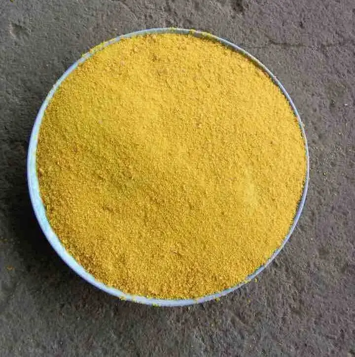 Poly aluminium chloride PAC yellow powder in water treatment facility container